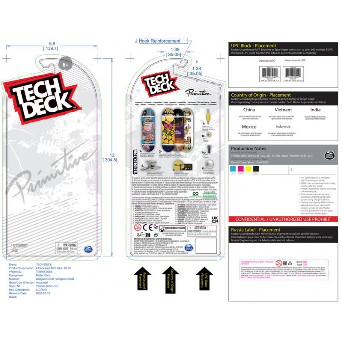 Tech Deck fingerboard pacchetto quadruplo Blind