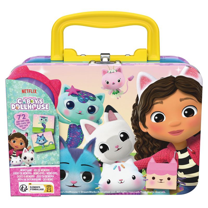 Spin Master Games Gabby's Dollhouse memory in una valigetta di latta