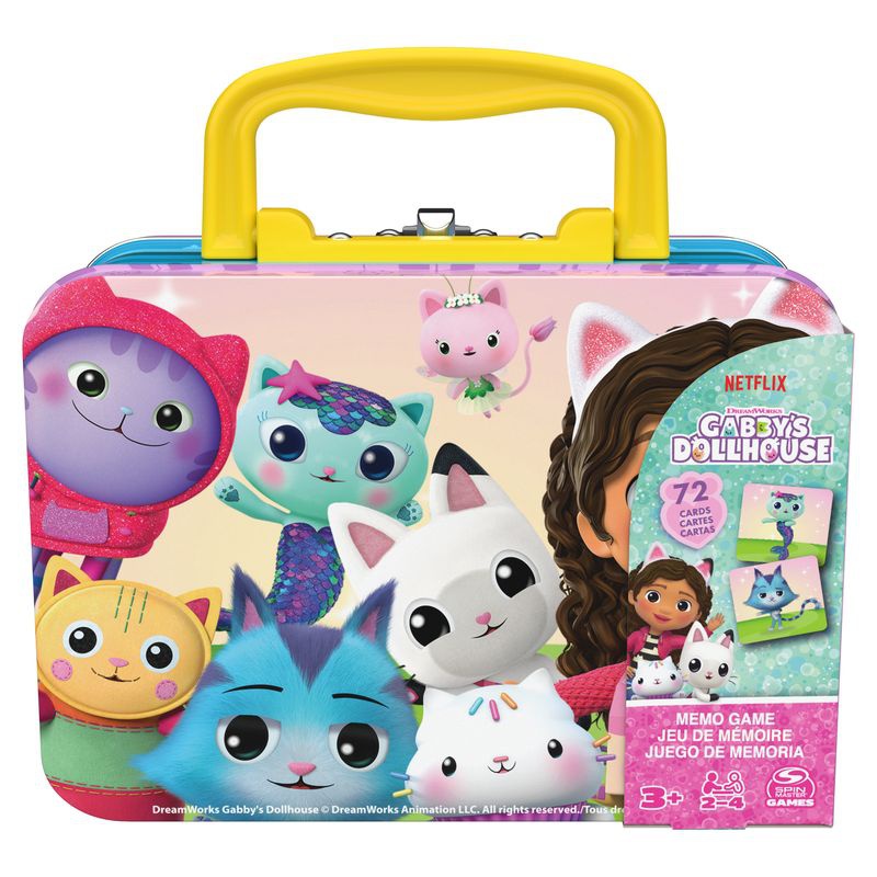 Spin Master Games Gabby's Dollhouse memory in una valigetta di latta