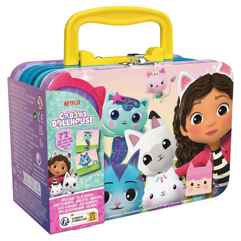 Spin Master Games Gabby's Dollhouse memory in una valigetta di latta