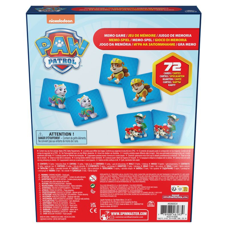 Spin Master Games PAW Patrol pexeso 72 carte