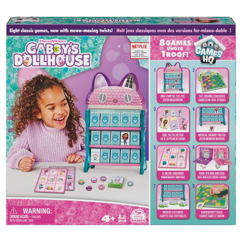 Spin Master Games Gabby's Dollhouse pieno di giochi 8v1