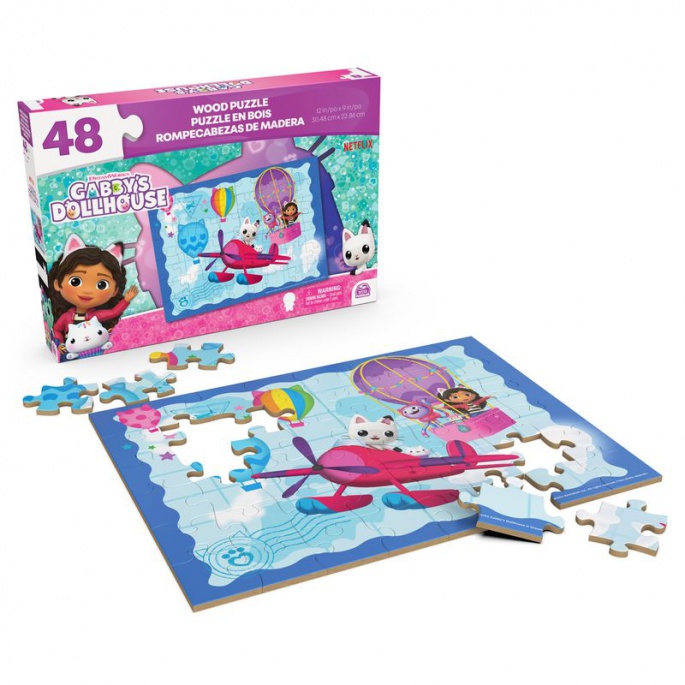Spin Master Games Gabby's Dollhouse puzzle di legno da 48 pezzi