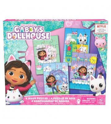 Spin Master Games Gabby's Dollhouse puzzle di legno 4 immagini