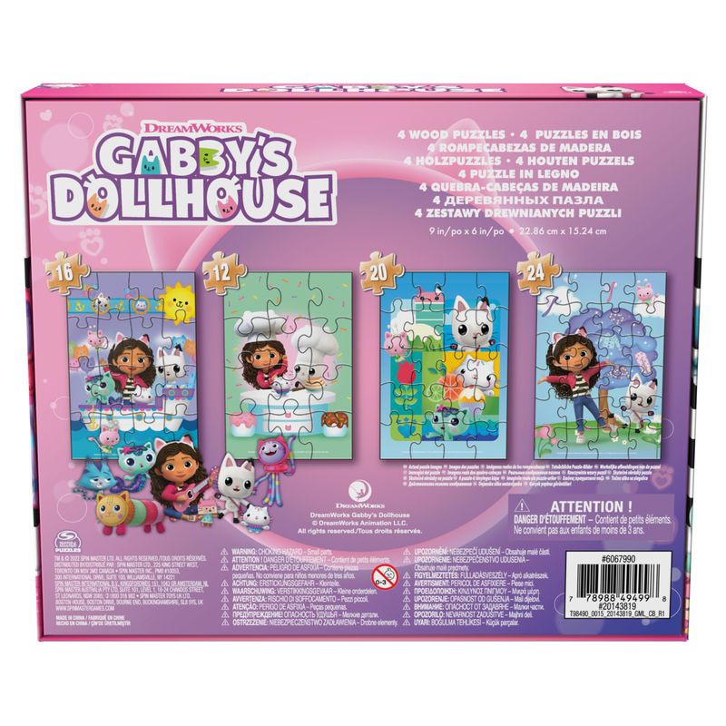 Spin Master Games Gabby's Dollhouse puzzle di legno 4 immagini