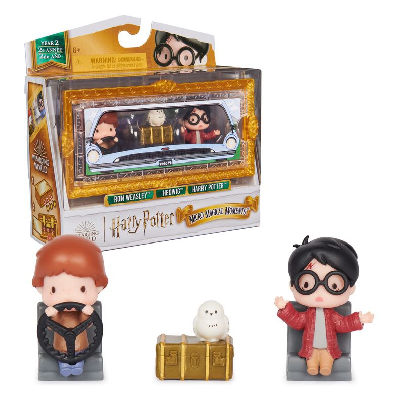Harry Potter doppio set di mini figure di Harry e Ron con accessori