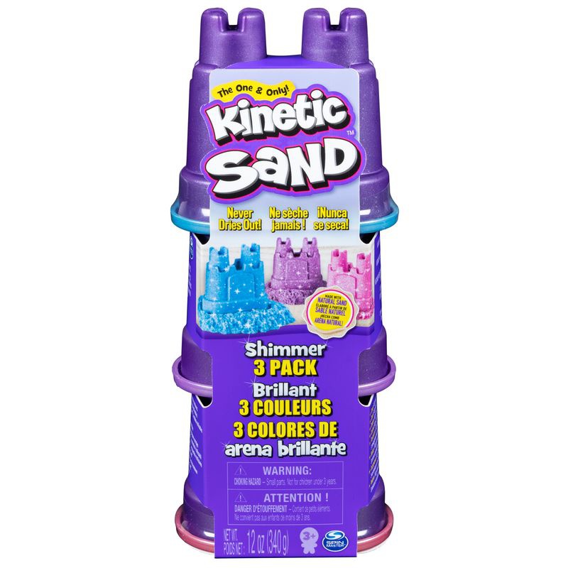 Kinetic Sand tre bicchieri di sabbia luccicante