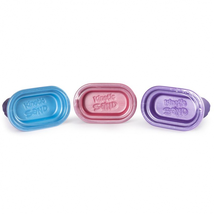 Kinetic Sand tre bicchieri di sabbia luccicante