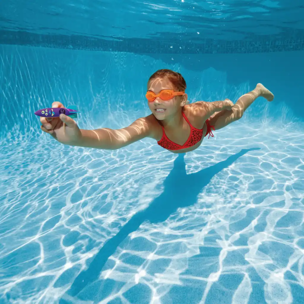 Colori vivaci per una facile orientazione sotto la superficie della piscina.