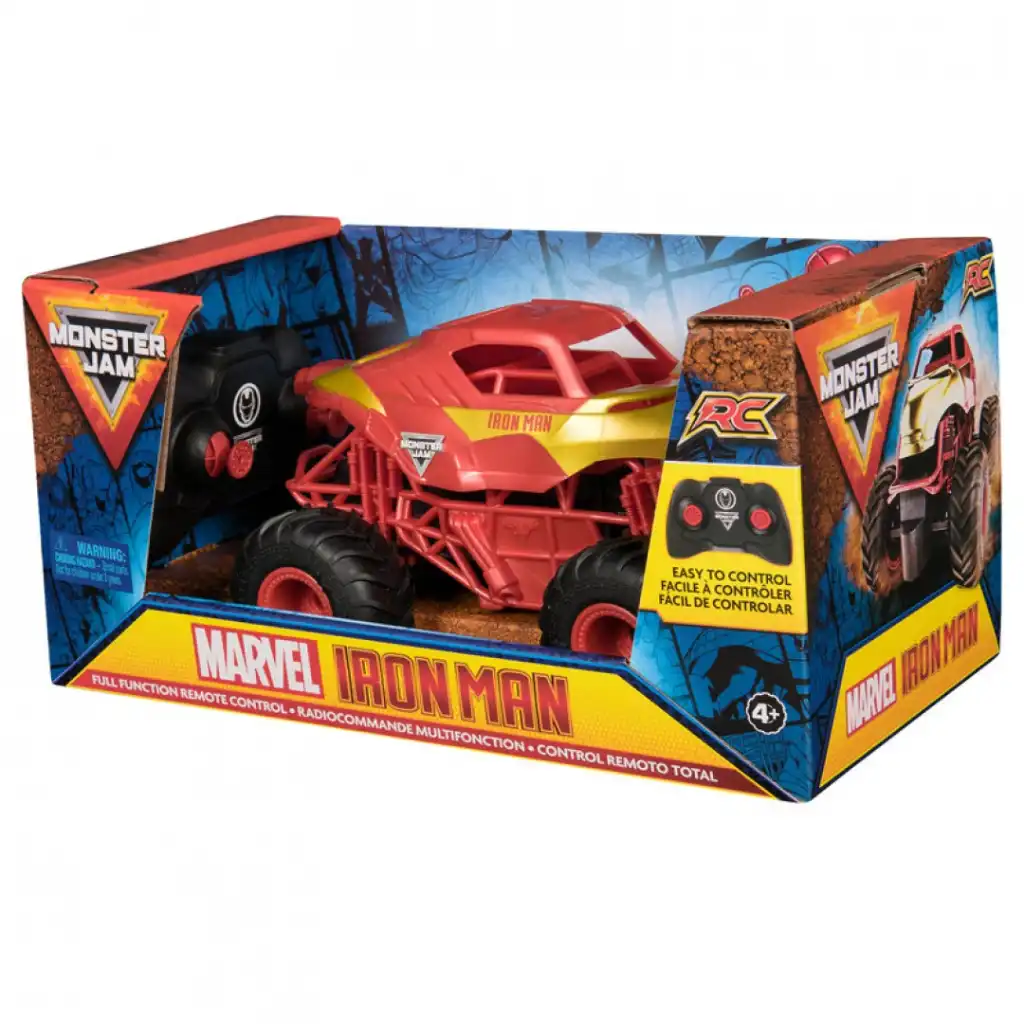 Finitura dettagliata del famoso monster truck rosso-oro iconico.