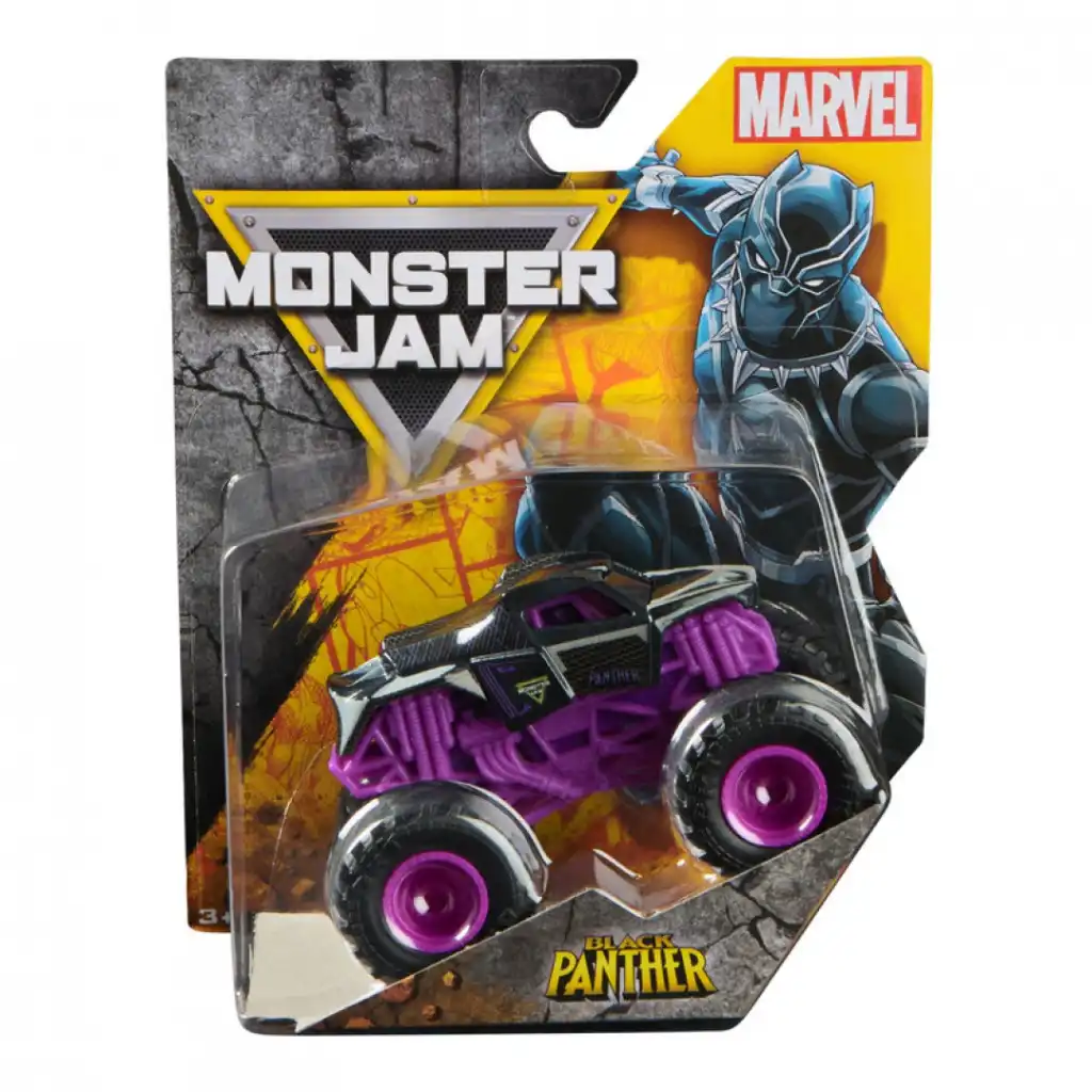 Vivi imprese eroiche con il monster truck Black Panther.