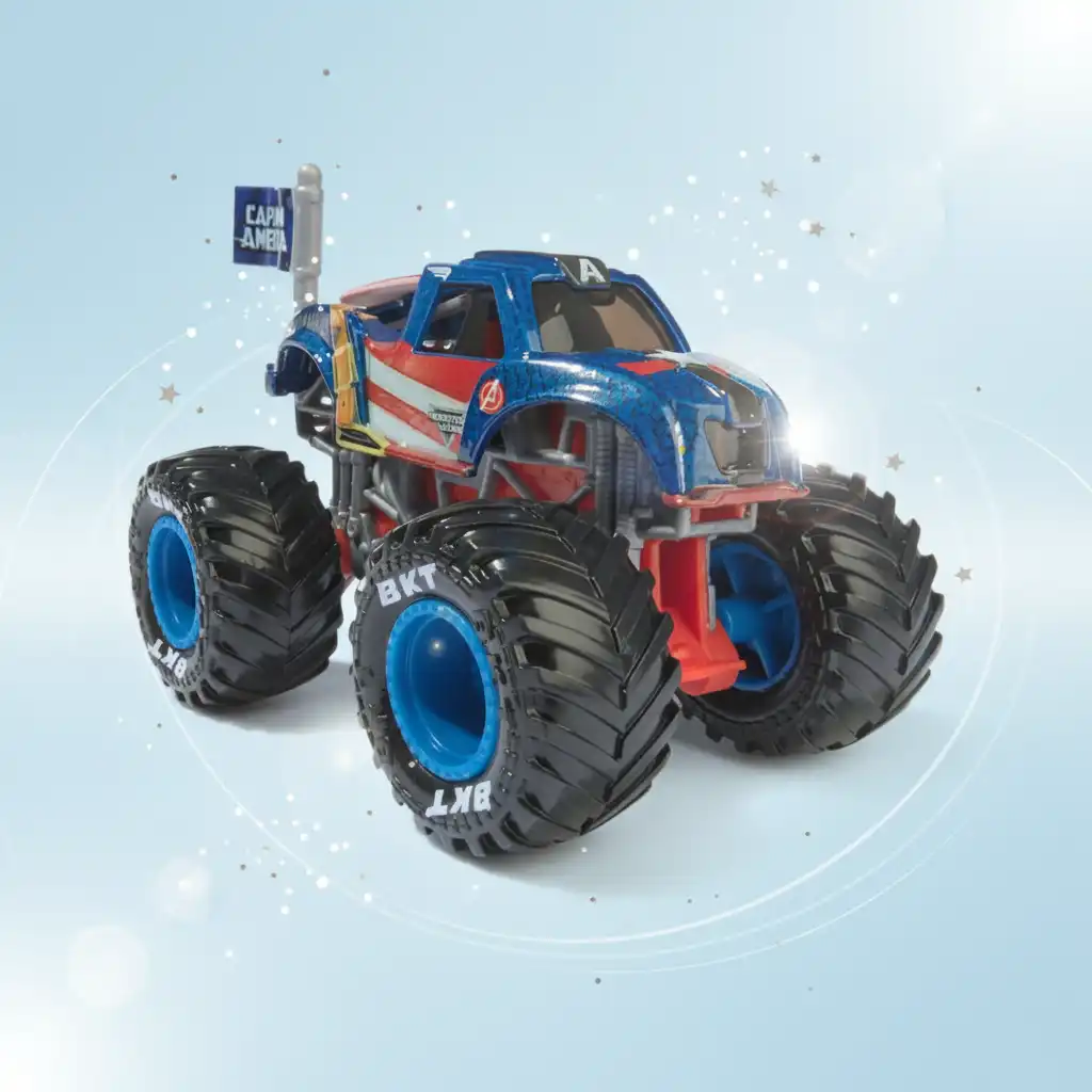 Crea il tuo show Monster Jam pieno di azione eroica.