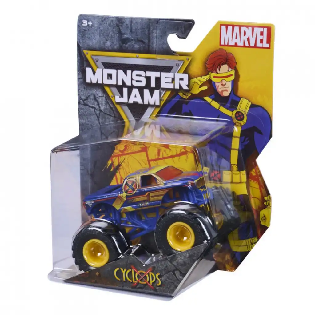 Vivi epiche battaglie di monster truck in stile Marvel.