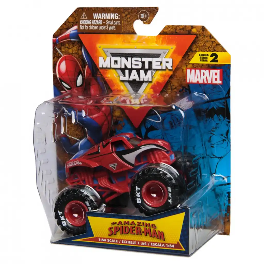 Vivi un'azione infinita con il monster truck nei colori Spider-Man!