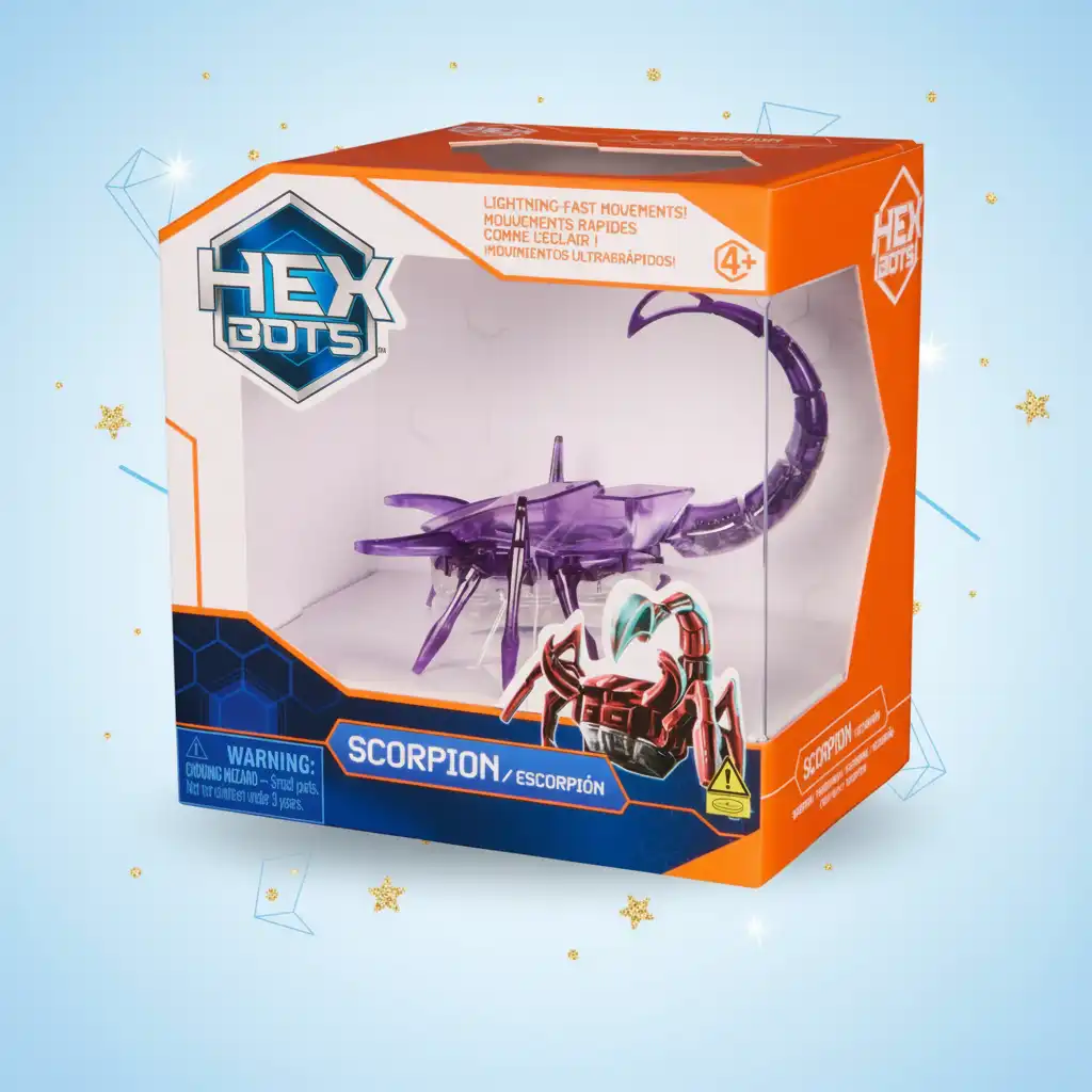 Finitura di qualità dello scorpione robotico con dettagli realistici.