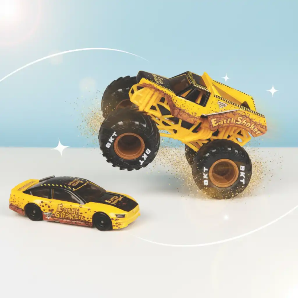 Crea la tua arena Monster Jam piena di salti.