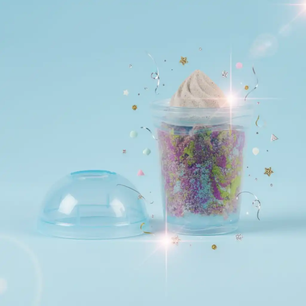Libera l'immaginazione e miscela i cocktail di sabbia più colorati.