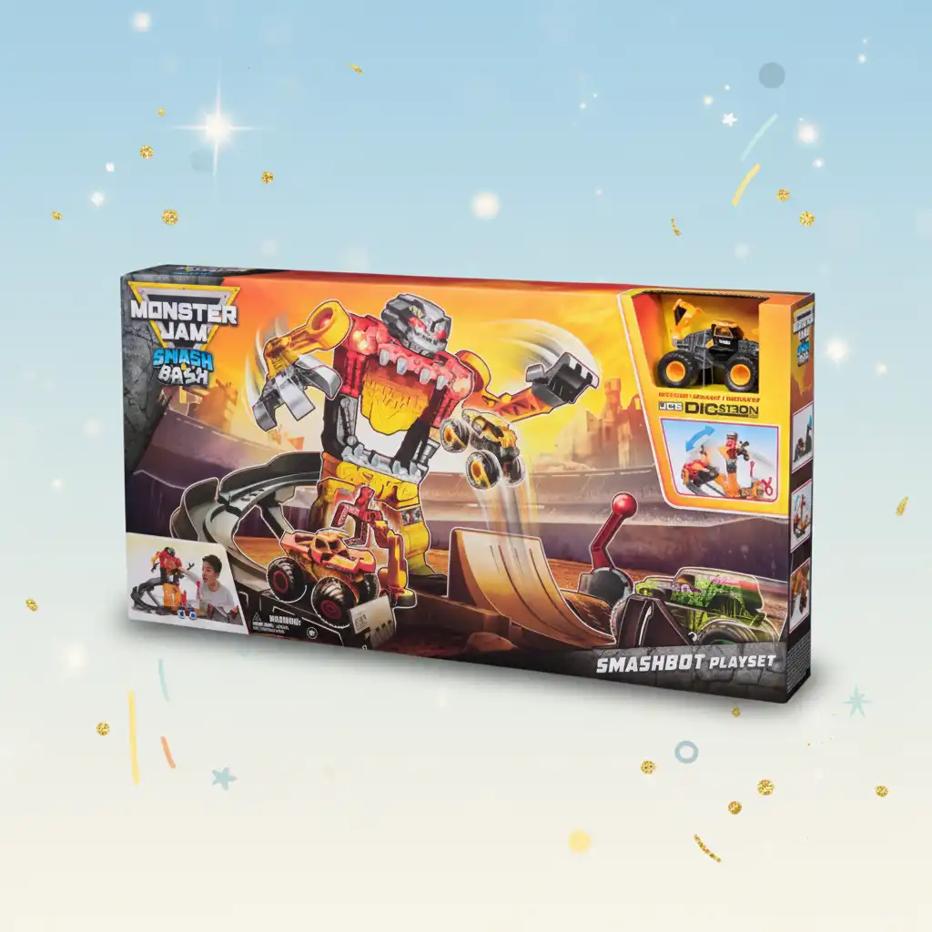 Monster truck JCB Digatron esclusivo dettagliatamente realizzato e pronto all'azione.