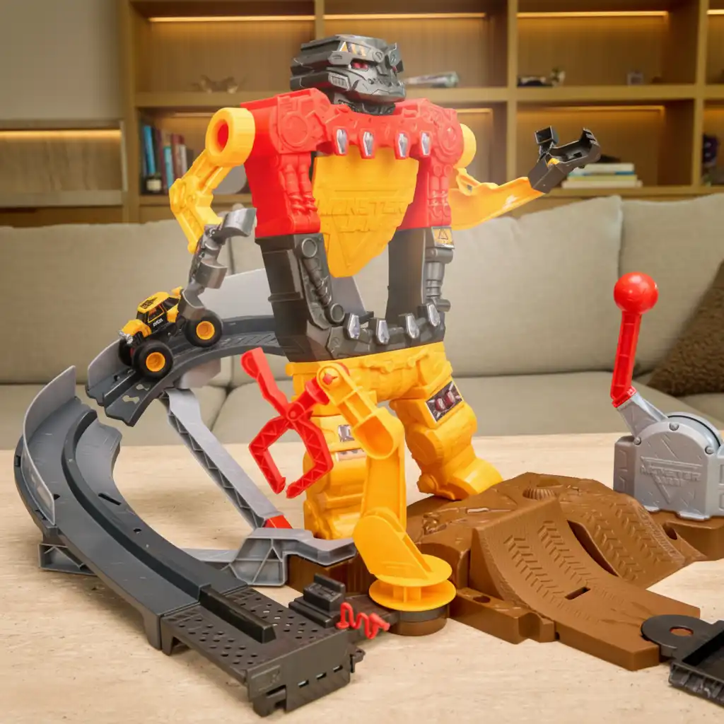 Migliora la tua mira con il lanciatore Monster Jam regolabile.