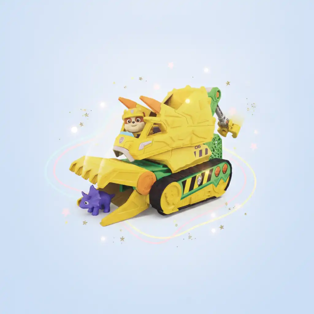 Dettaglio preciso del bulldozer Rubble per un’esperienza di gioco massima.
